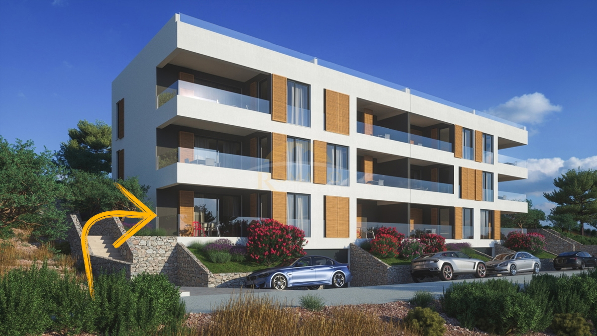 Appartamento bilocale con vista mare a Čiovo, zona Salduna vicino al campeggio Rožac - 64 m2